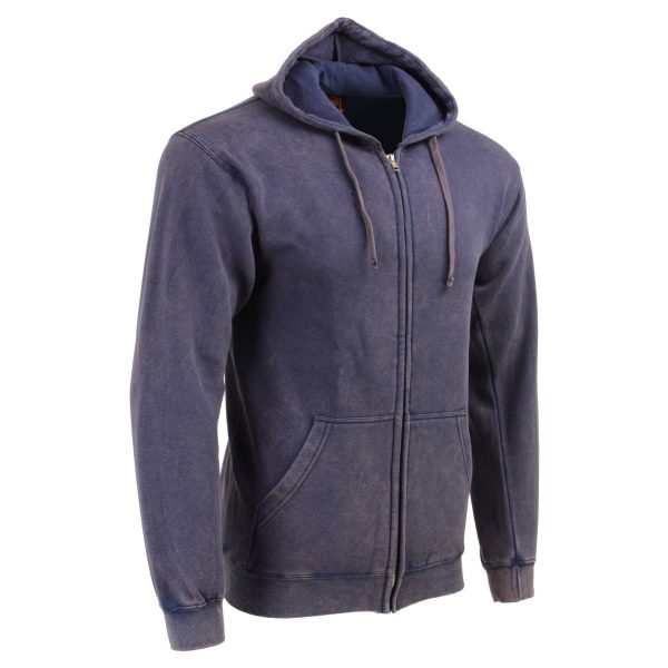 Milwaukee Leather MNG11688 Men s Navy and White Zipper Front Premium Cotton Hoodie Online now
