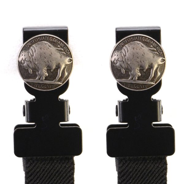 Milwaukee Leather MLA4008 Motorcycle Biker Buffalo Nickel Emblem Elastic Bungee Clips for Chaps or Pants (Set of 2) For Discount - Image 2