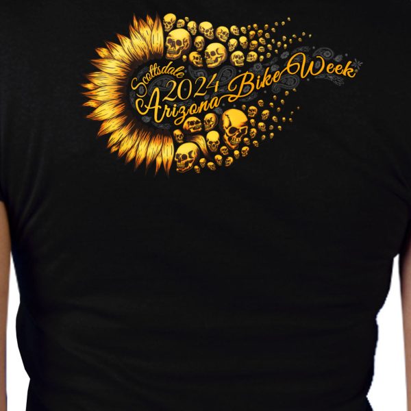 2024 Arizona Bike Week Sunflower Ladies T-Shirt AZL1474 Sale - Image 4