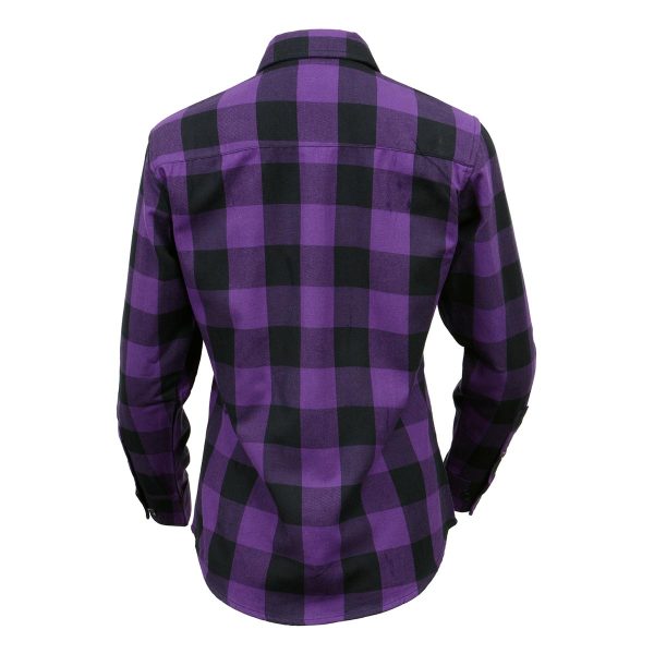 Milwaukee Leather MNG21619 Women s Black and Purple Long Sleeve Cotton Flannel Shirt Online now - Image 2