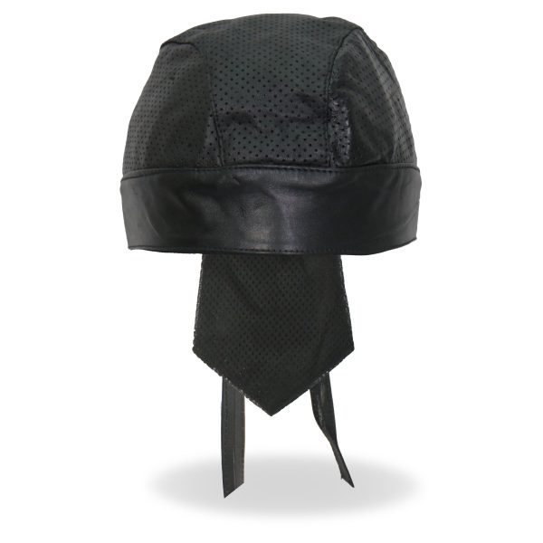 Hot Leathers Black Perforated Medium Weight Leather Head Wrap HWL1010 Hot on Sale