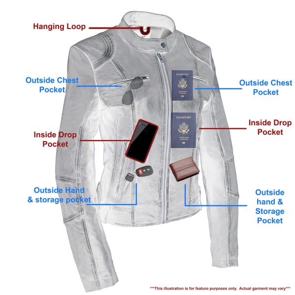 Milwaukee Leather SFL2830 Women s Maroon Sheepskin Scuba Style Fashion Leather Jacket Discount - Image 3