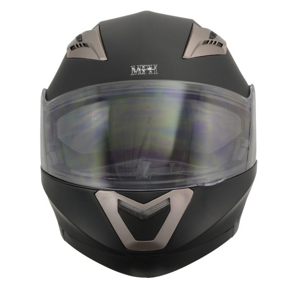 Milwaukee Performance Helmets MPH9804DOT Matte Black Modular Racing Helmet w  Drop Down Visor For Discount - Image 2