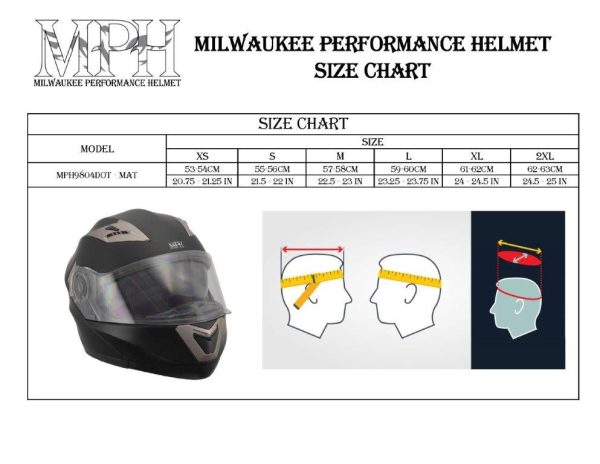 Milwaukee Performance Helmets MPH9804DOT Matte Black Modular Racing Helmet w  Drop Down Visor For Discount - Image 5