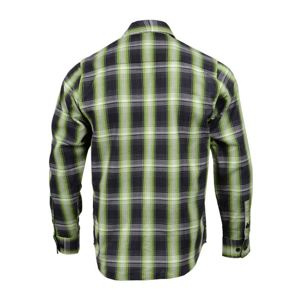 Milwaukee Leather MNG11657 Men s Black and Green with White Long Sleeve Cotton Flannel Shirt Cheap - Image 2