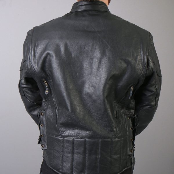 Hot Leathers JKM1010 Men s Motorcycle Vented Leather Biker Jacket For Sale - Image 2