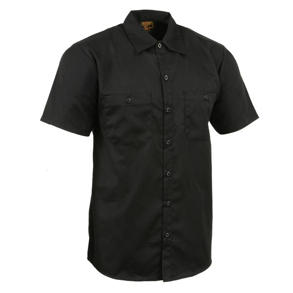 Milwaukee Leather MDM11669 Men s Black Button Up Heavy Duty Work Shirt | Classic Mechanic Work Shirt w  Pockets Fashion