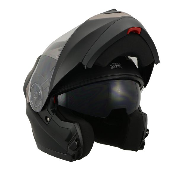 Milwaukee Performance Helmets MPH9804DOT Matte Black Modular Racing Helmet w  Drop Down Visor For Discount