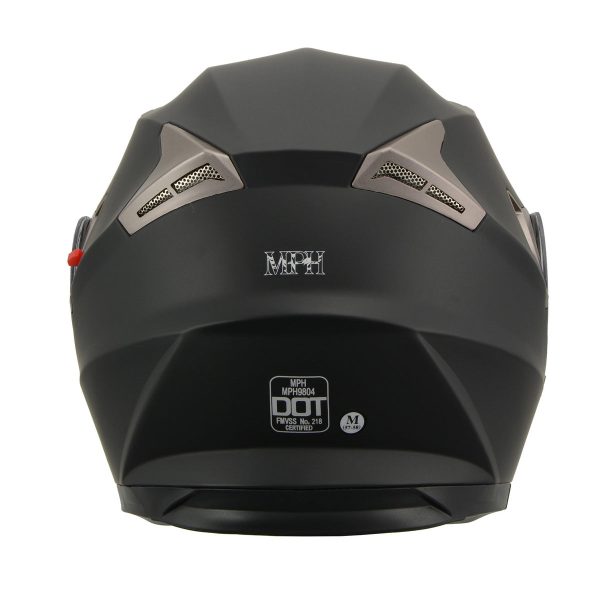 Milwaukee Performance Helmets MPH9804DOT Matte Black Modular Racing Helmet w  Drop Down Visor For Discount - Image 3