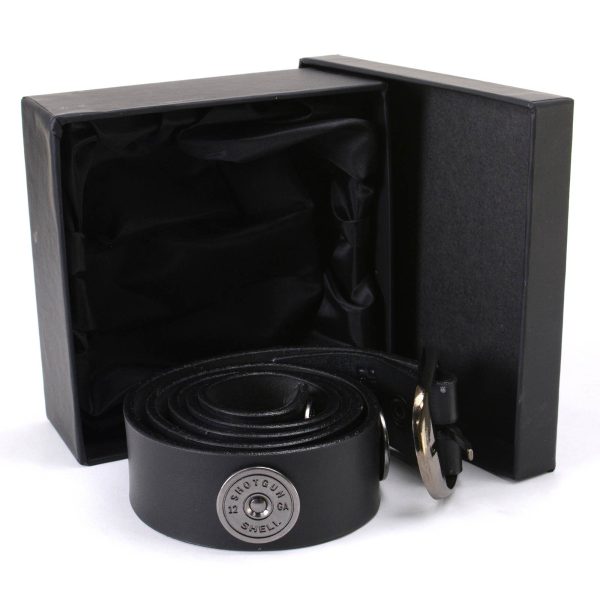 Milwaukee Leather MP7111 Men s Black Premium Leather 1.5 Inch Wide Belt with 12 Gauge Shell Emblems For Sale - Image 2