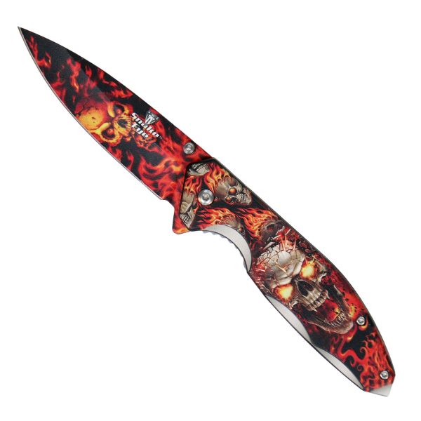 Hot Leathers Fire Skulls Knife KNA1178 Cheap