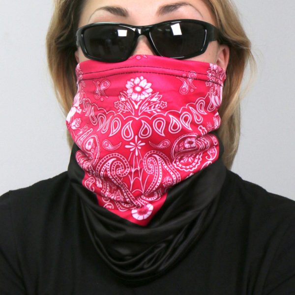 Hot Leathers HWN2020 Pink Paisley Neck Gaiter Mask For Cheap