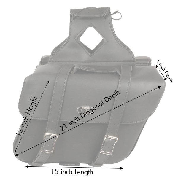 Milwaukee Leather SH580ZB Black Large Zip-Off PVC Slanted Throw Over Motorcycle Saddlebags Online Sale - Image 4