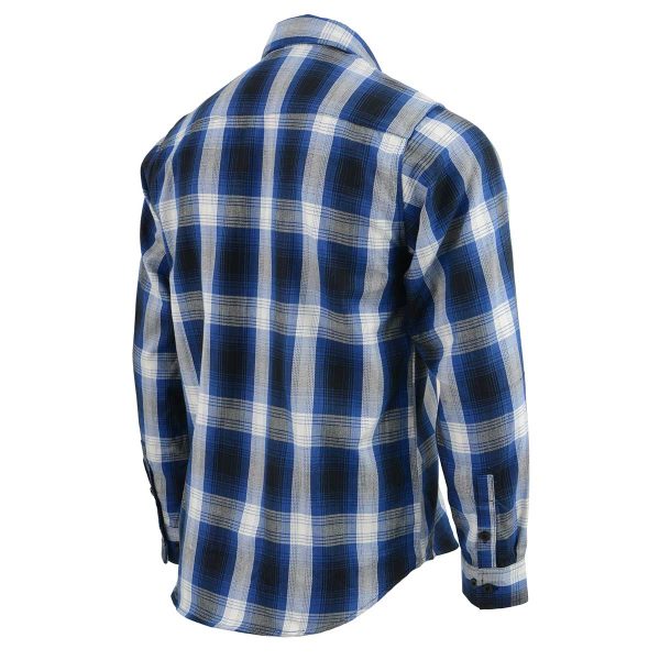 Milwaukee Leather Men s Flannel Plaid Shirt Blue and White Long Sleeve Cotton Button Down Shirt MNG11635 Online now - Image 5