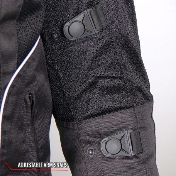 Hot Leathers JKM1025 Men’s Black Biker Armored Nylon Mesh Motorcycle Jacket with Reflective Piping and Concealed Carry Pocket Hot on Sale - Image 5