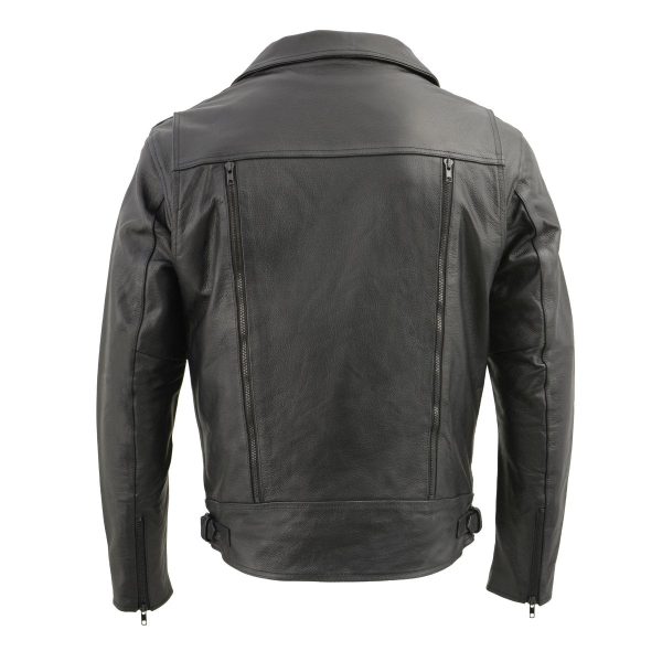 Milwaukee Leather LKM1760 Men s Black Leather Motorcycle Riders Jacket w  Multi-Utility Pockets For Cheap - Image 4
